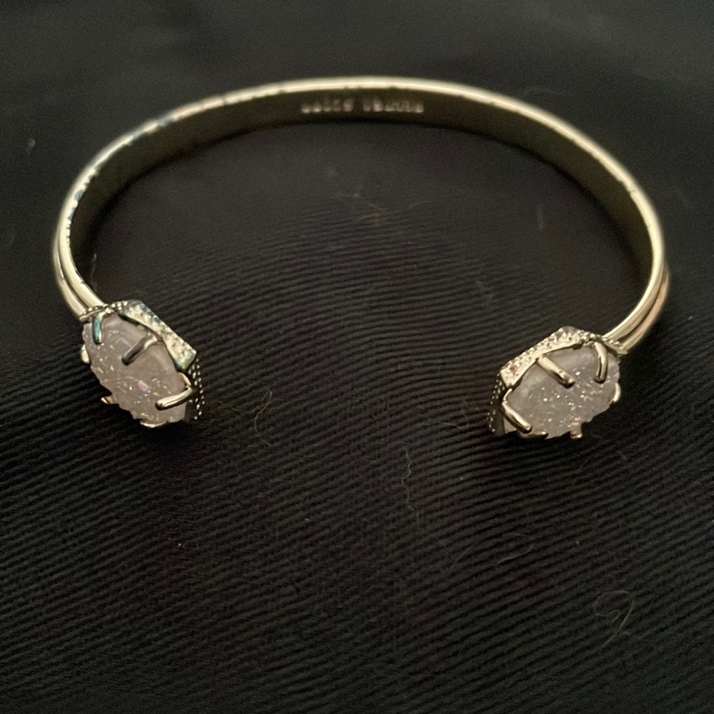 Kendra Scott Gold Cuff Bracelet with Iridescent Druzy